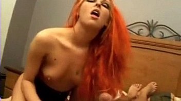 Pierced red heaired emo girl fucked in her ass