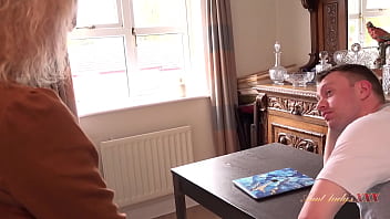 Mature British MILF Stepmom Francesca Catches her Naughty Stepson Masturbating